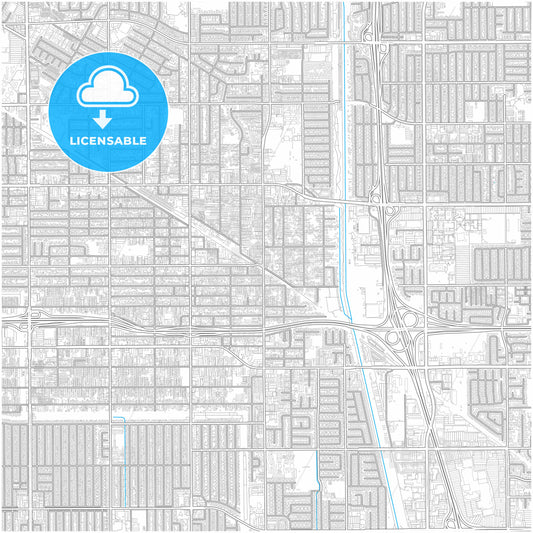 Bellflower, California, United States, city map with high quality roads.