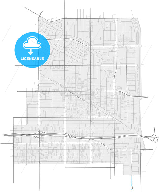 Bellflower, California, United States, high quality vector map