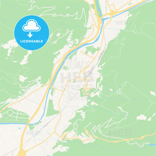 Bellinzona, Switzerland Vector Map - Classic Colors