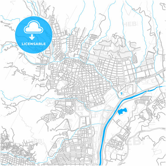 Bello, Colombia, city map with high quality roads.