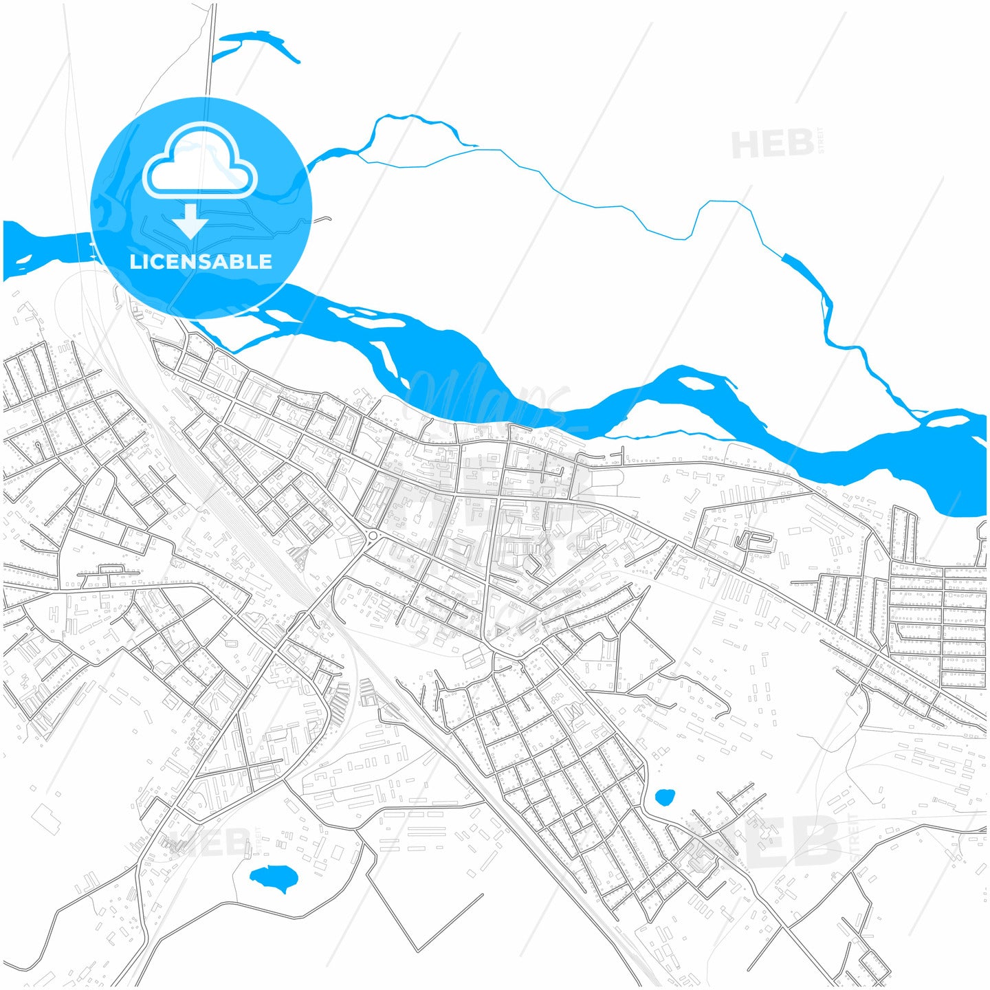 Belogorsk, Amur Oblast, Russia, city map with high quality roads.