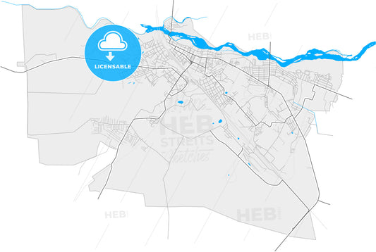 Belogorsk, Amur Oblast, Russia, high quality vector map