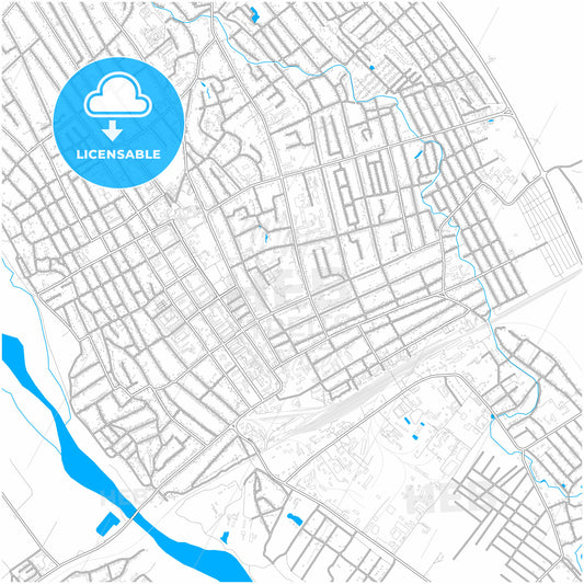 Belorechensk, Krasnodar Krai, Russia, city map with high quality roads.