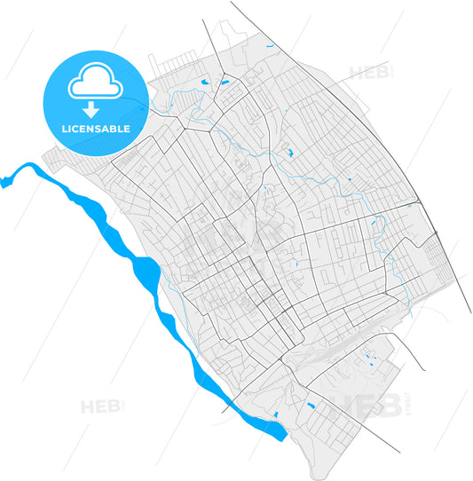 Belorechensk, Krasnodar Krai, Russia, high quality vector map