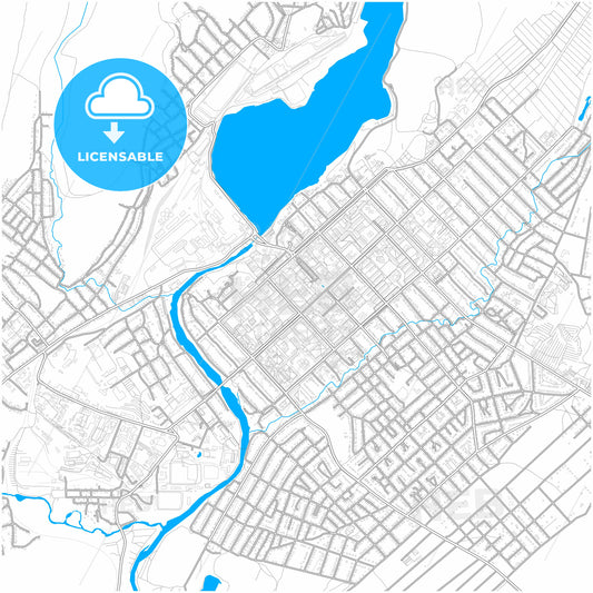 Beloretsk, Republic of Bashkortostan, Russia, city map with high quality roads.