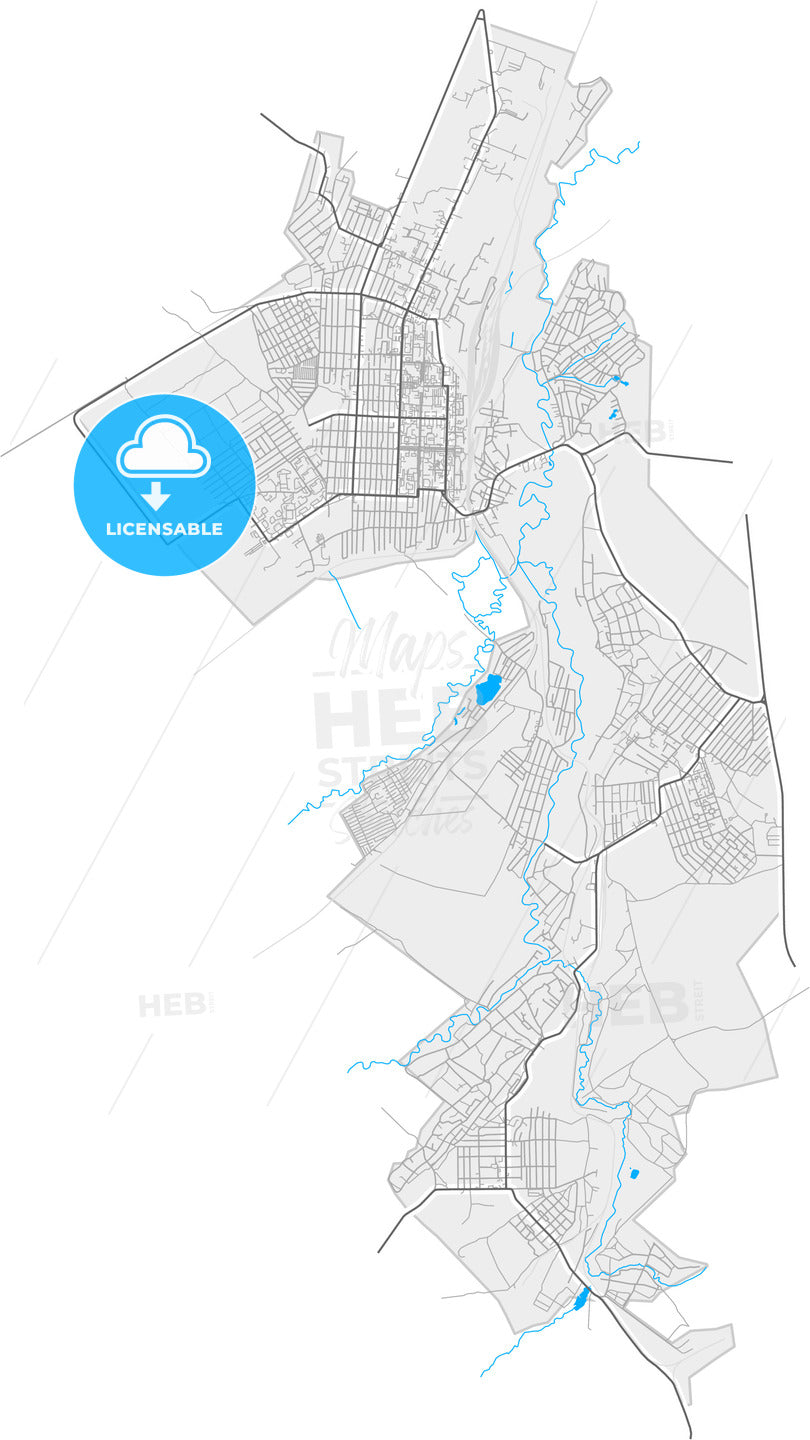 Belovo, Kemerovo Oblast, Russia, high quality vector map