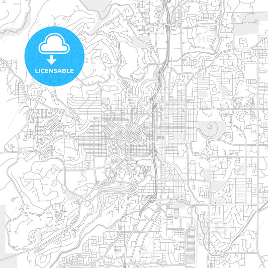 Bend, Oregon, USA, bright outlined vector map