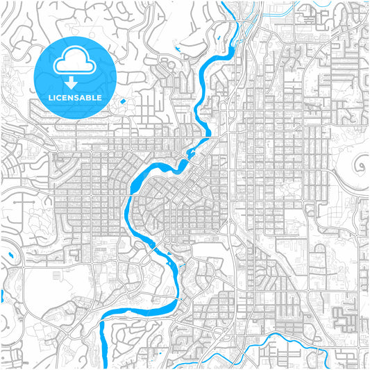 Bend, Oregon, United States, city map with high quality roads.