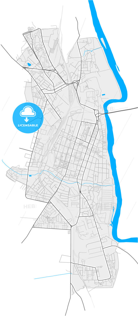 Bender (Tighina), Bender municipality, Moldova, high quality vector map