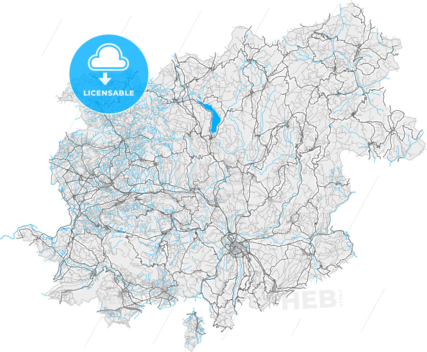 Benevento, Campania, Italy, high quality vector map