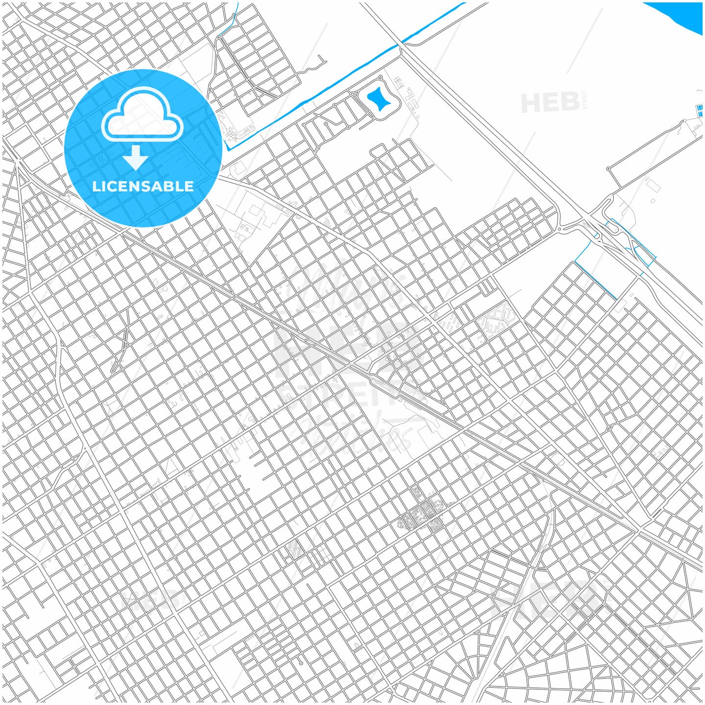 Berazategui, Argentina, city map with high quality roads.