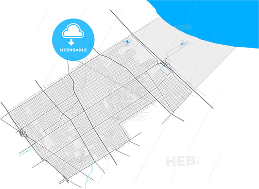 Berazategui, Argentina, high quality vector map