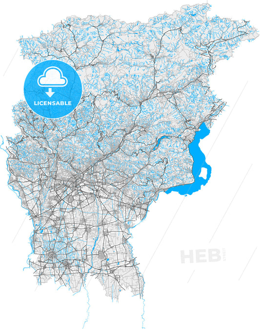 Bergamo, Lombardy, Italy, high quality vector map