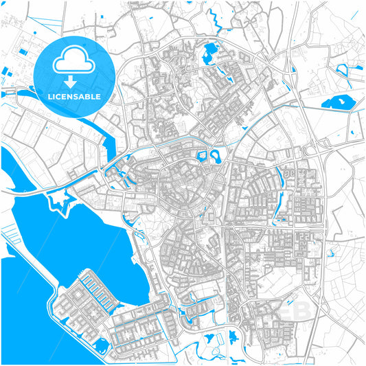 Bergen op Zoom, North Brabant, Netherlands, city map with high quality roads.