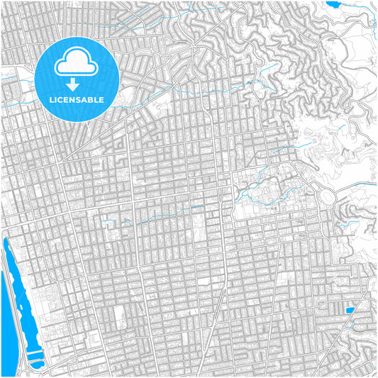 Berkeley, California, United States, city map with high quality roads.