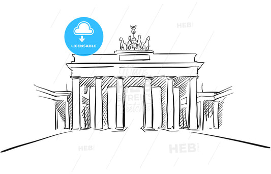 Berlin Brandenburger Gate Greeting Card Sketch – instant download