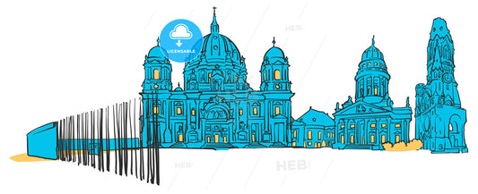 Berlin Germany Colored Panorama – instant download