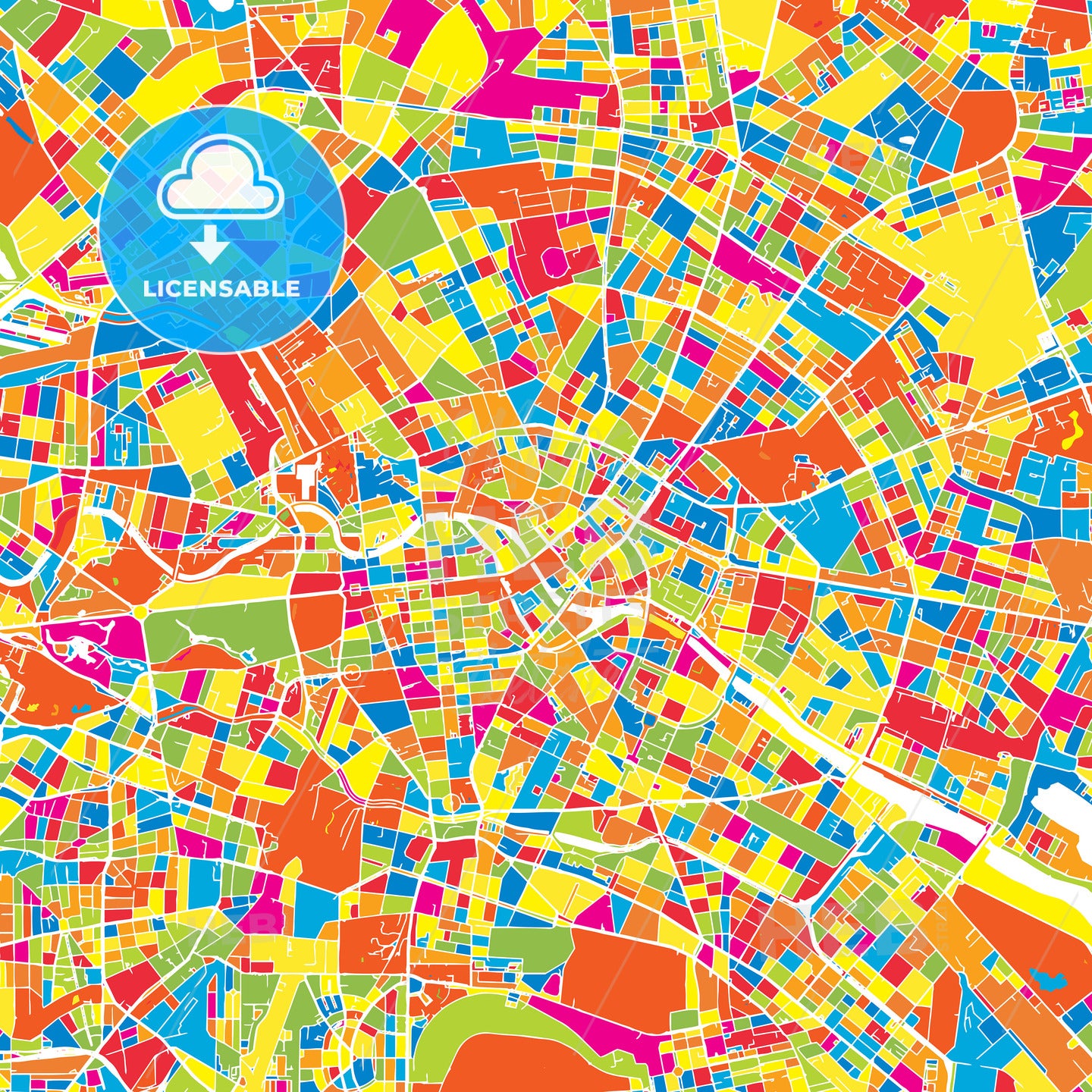 Berlin, Germany, colorful vector map