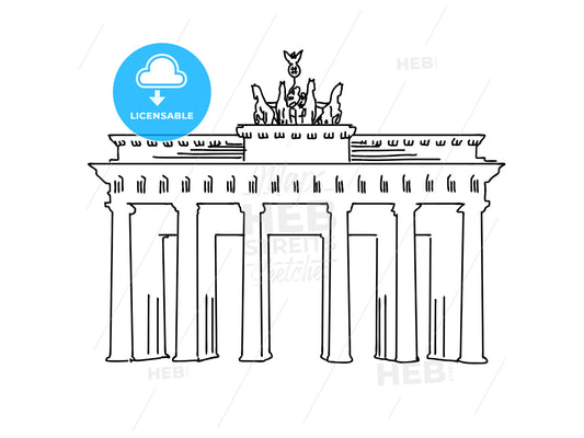 Berlin, Germany famous Travel Sketch – instant download