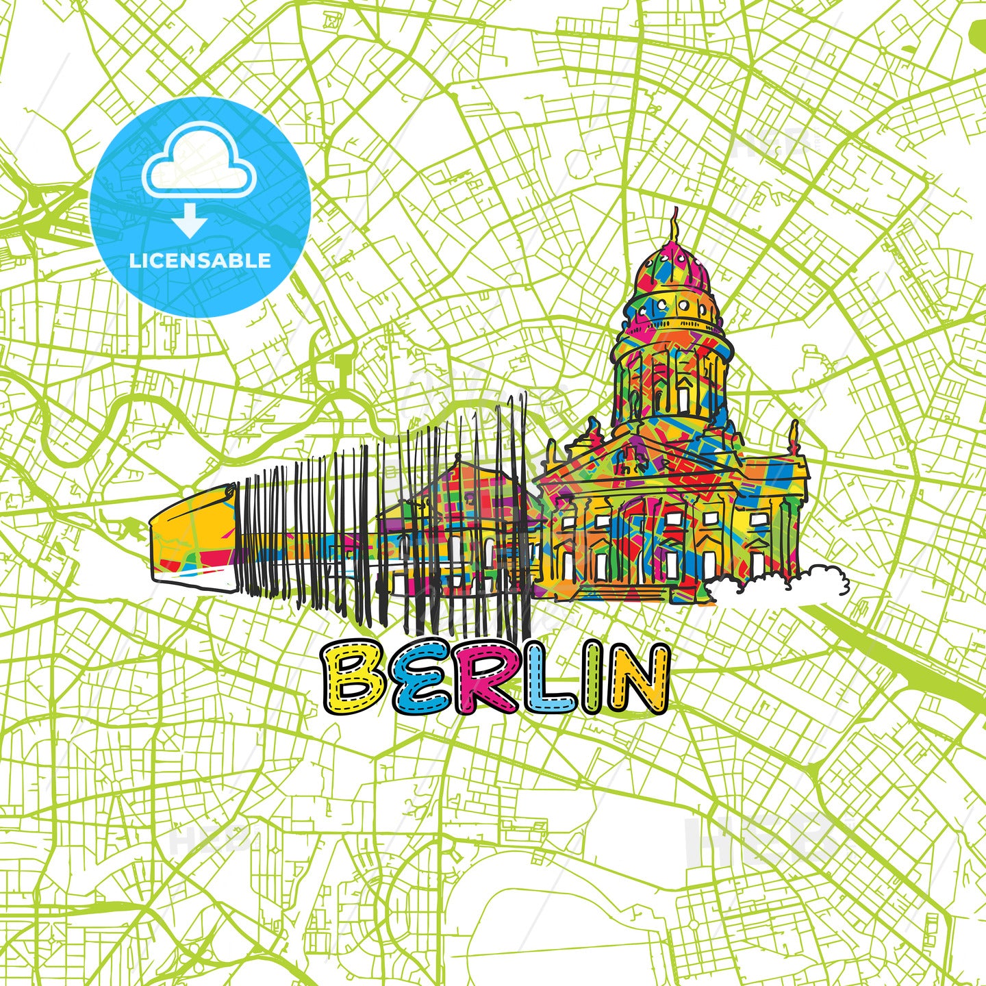 Berlin Travel Art Map