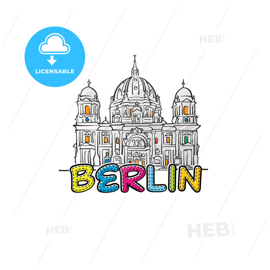 Berlin beautiful sketched icon – instant download