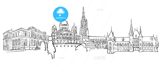 Bern Panorama Sketch – instant download