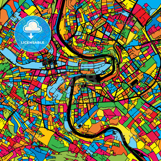 Bern Switzerland Colorful Map
