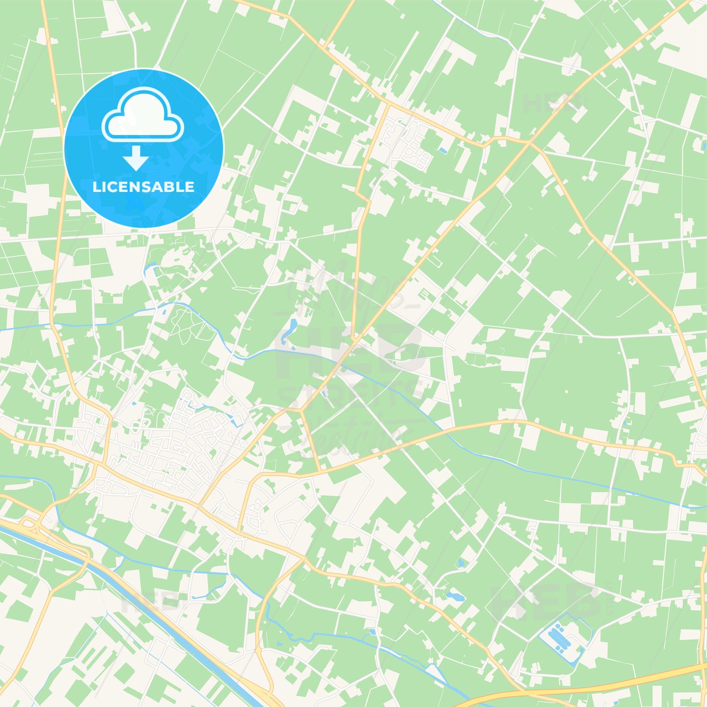 Bernheze, Netherlands Vector Map - Classic Colors