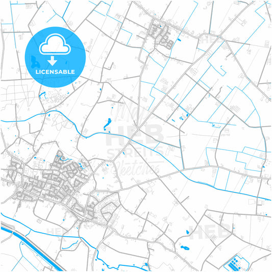 Bernheze, North Brabant, Netherlands, city map with high quality roads.