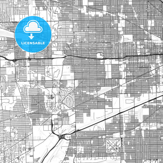 Berwyn, Illinois - Area Map - Light