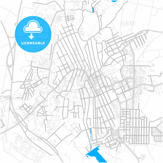 Beryozovsky, Sverdlovsk Oblast, Russia, city map with high quality roads.