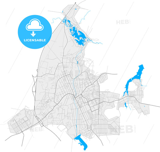 Beryozovsky, Sverdlovsk Oblast, Russia, high quality vector map