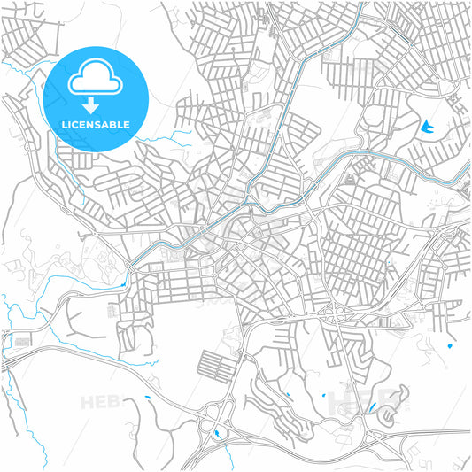 Betim, Brazil, city map with high quality roads.