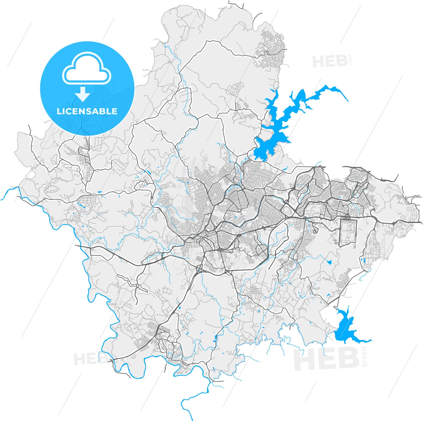 Betim, Brazil, high quality vector map