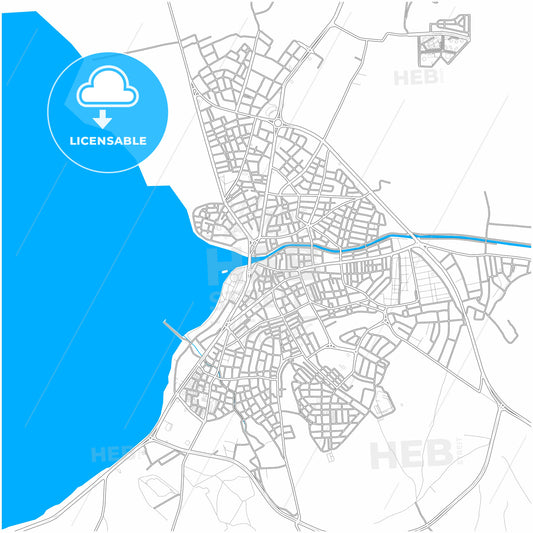 Beyşehir, Konya, Turkey, city map with high quality roads.