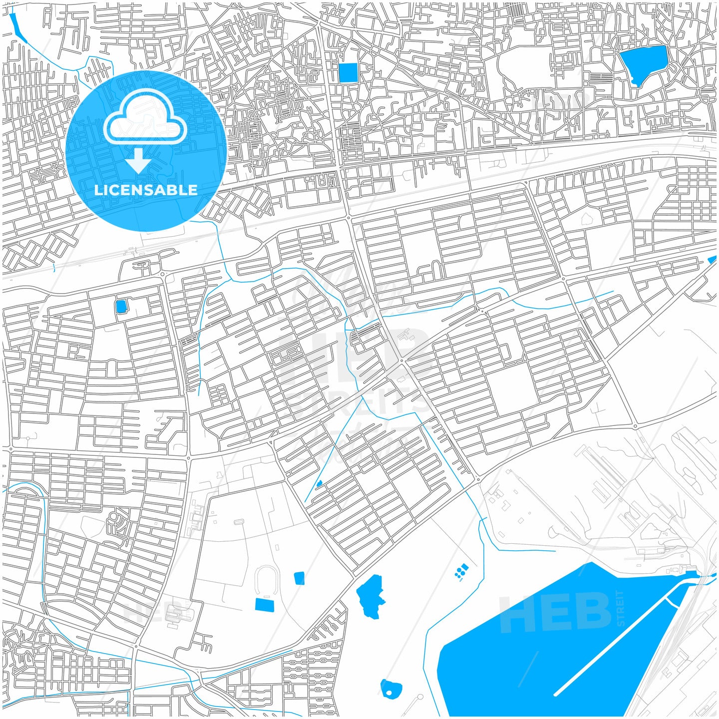 Bhilai, Chhattisgarh, India, city map with high quality roads.