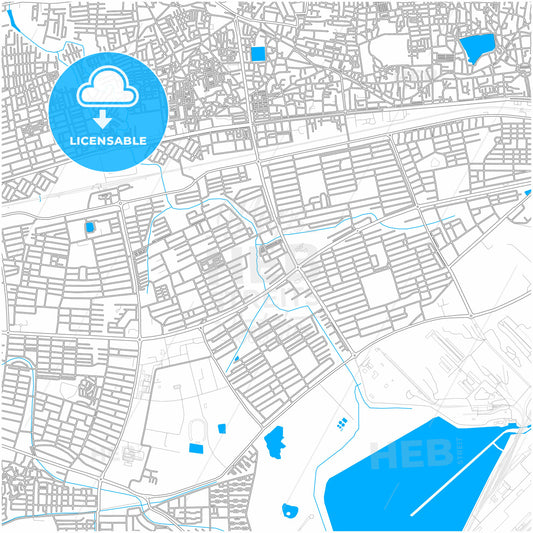 Bhilai, Chhattisgarh, India, city map with high quality roads.