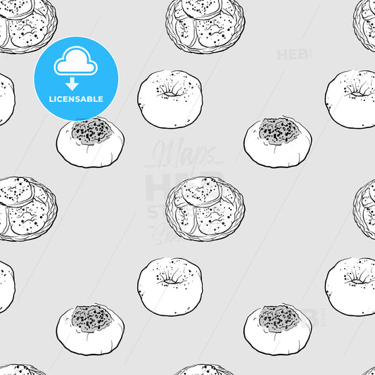 Bialy seamless pattern greyscale drawing – instant download