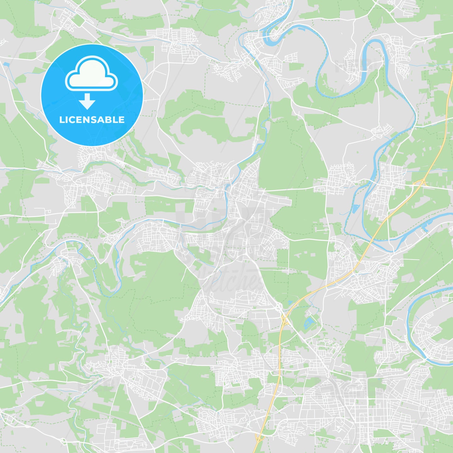 Bietigheim-Bissingen, Germany printable street map