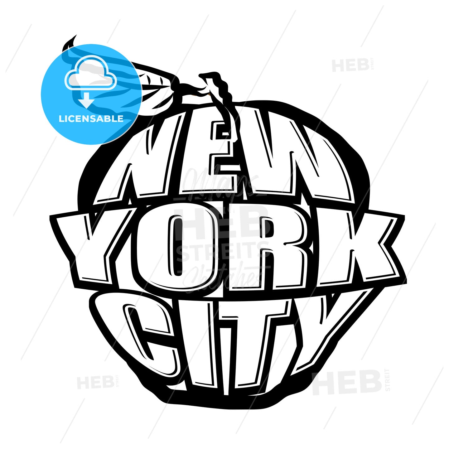 Big Apple NYC Logo – instant download