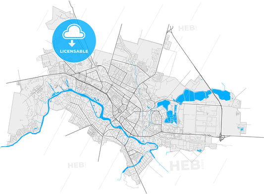 Bila Tserkva, Kiev Oblast, Ukraine, high quality vector map