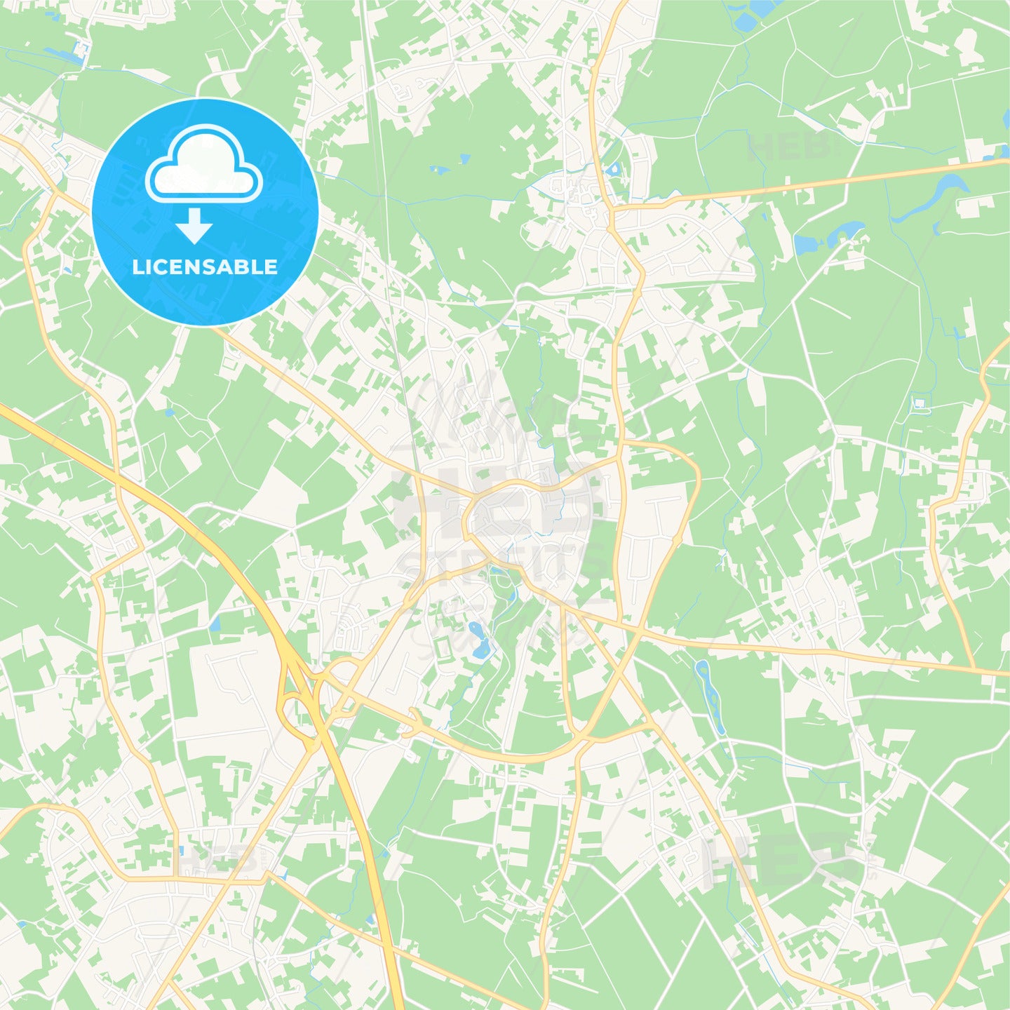 Bilzen, Belgium Vector Map - Classic Colors