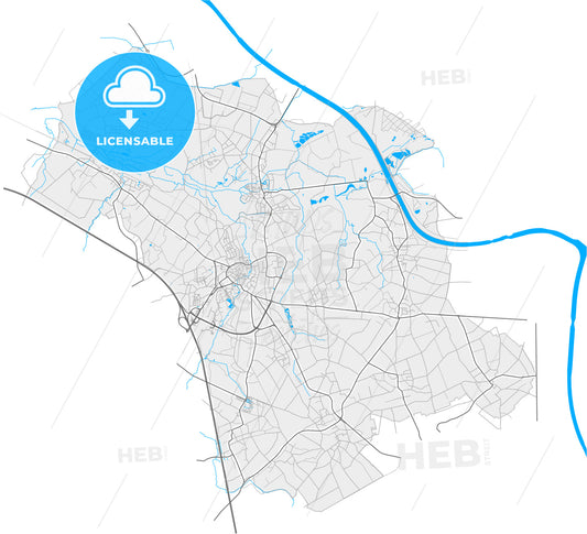 Bilzen, Limburg, Belgium, high quality vector map