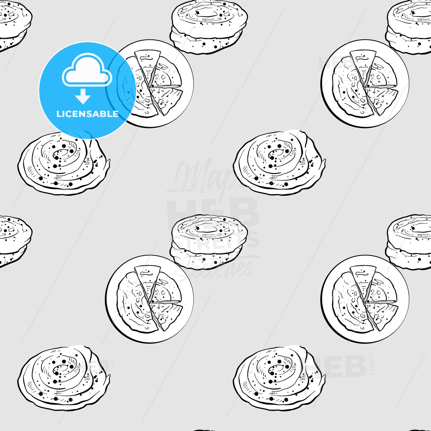 Bing Seamless Pattern Greyscale Drawing - HEBSTREITS