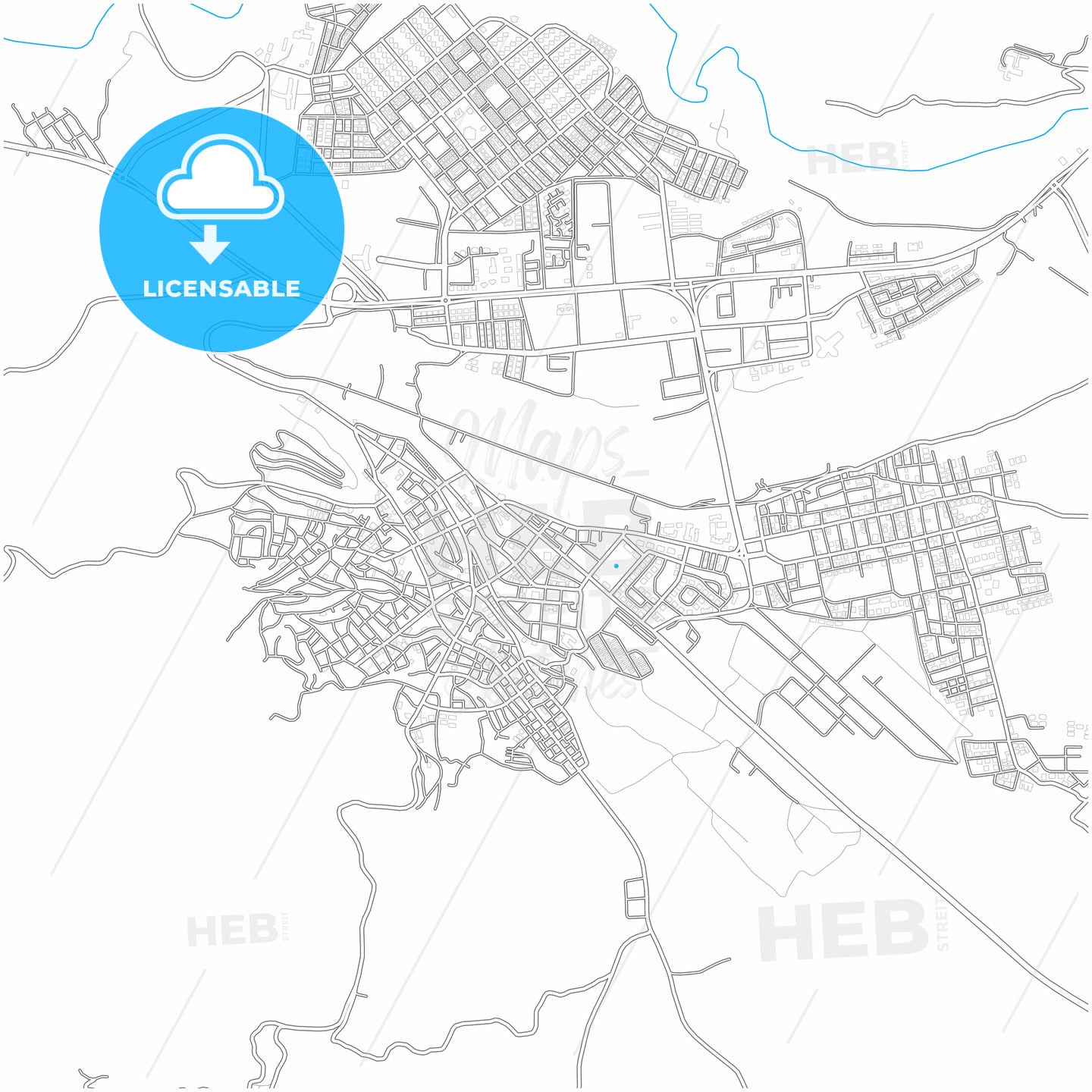 Bingöl, Bingöl, Turkey, city map with high quality roads.