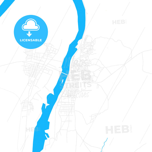 Birecik, Turkey PDF vector map with water in focus
