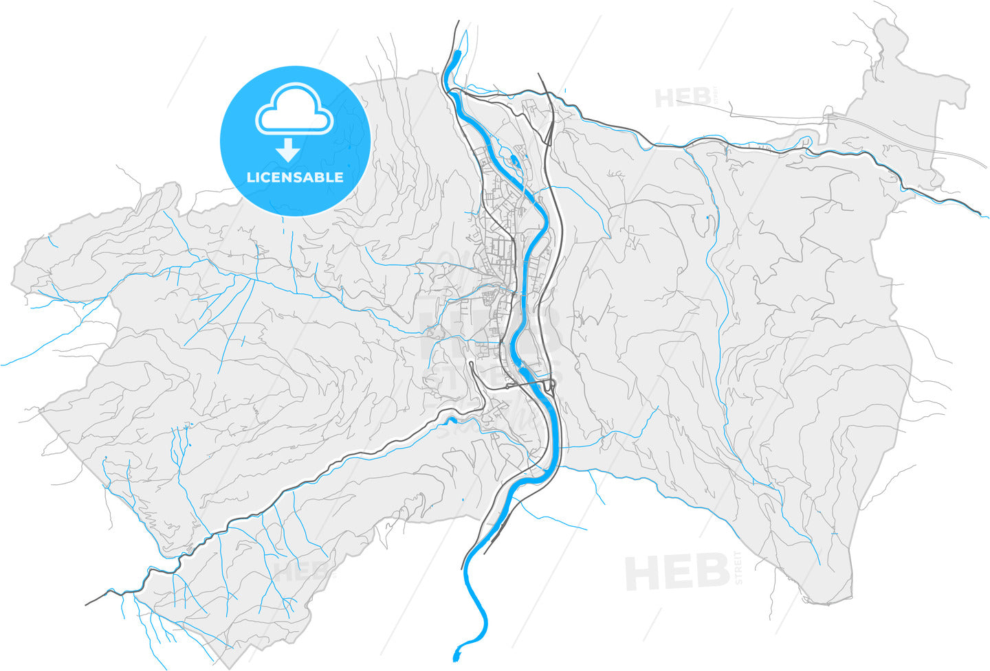 Bischofshofen, Salzburg, Austria, high quality vector map