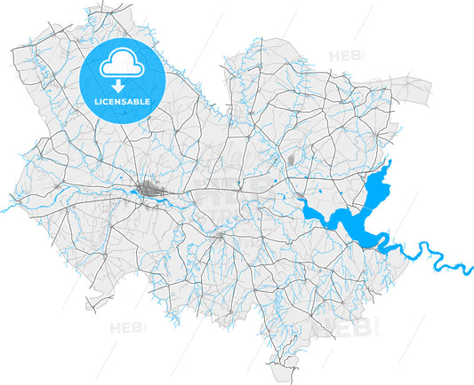 Bismil, Diyarbakır, Turkey, high quality vector map