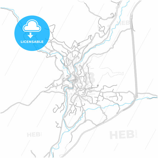 Bitlis, Bitlis, Turkey, city map with high quality roads.