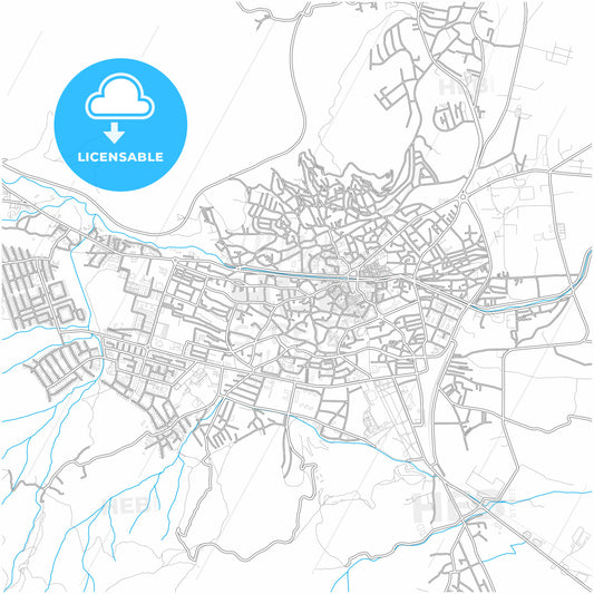 Bitola, North Macedonia, city map with high quality roads.